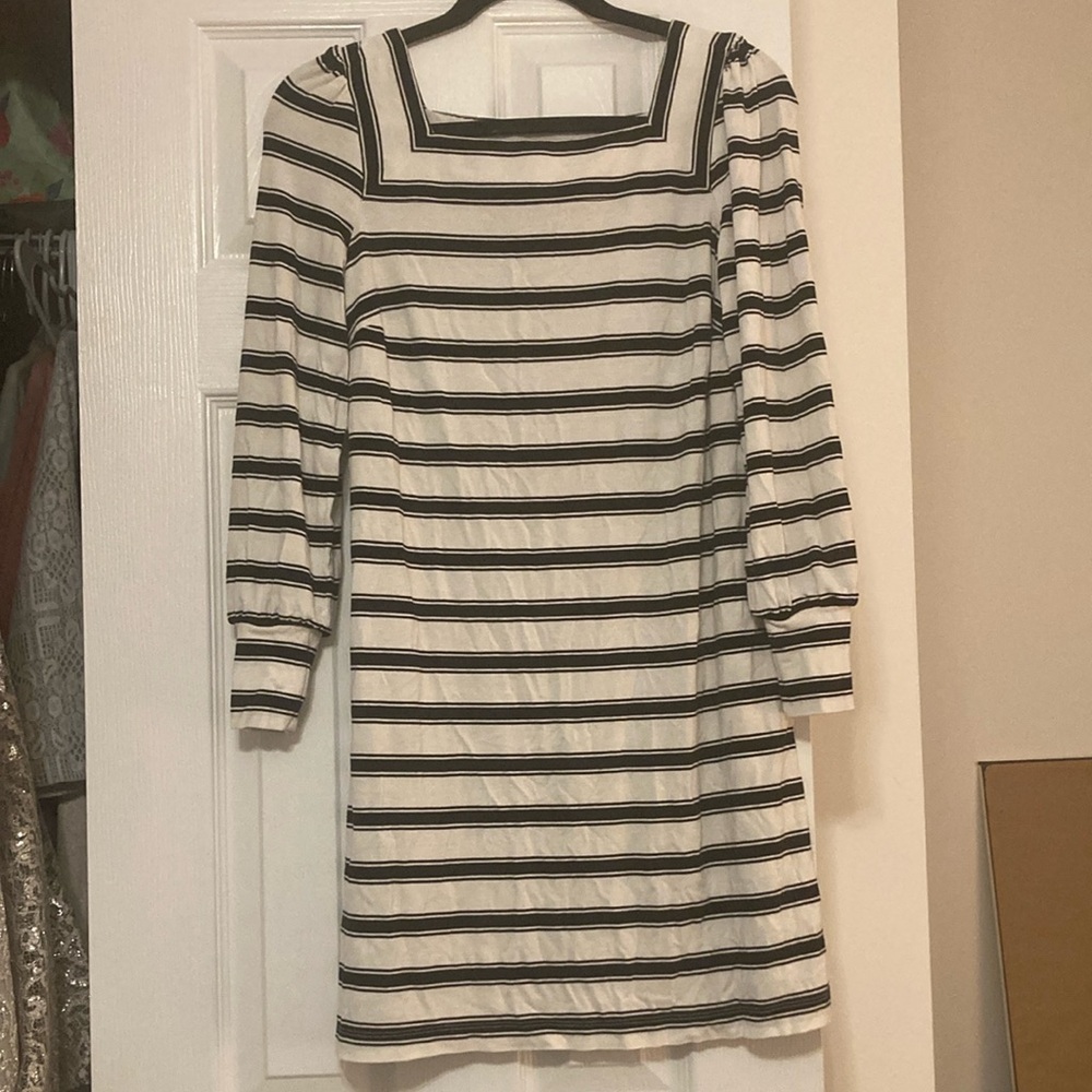 Ann Taylor Loft Striped Black and White Dress